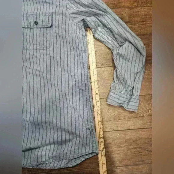 Eddie Bauer Shirt Mens TXL XL Tall Blue Striped Relaxed Fit Button Up - Picture 5 of 7